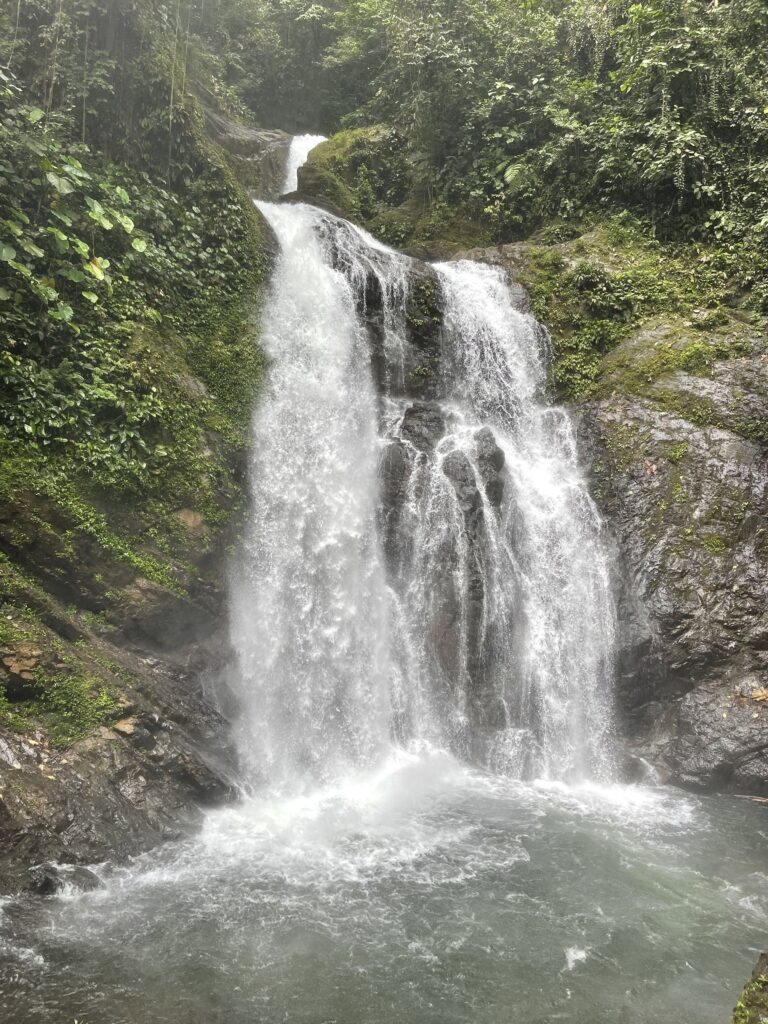 Cascada principal de la reserva Las Nutrias
